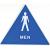 HY-KO T-24M Graphic Sign, Triangle, MEN, White Legend, Blue Background, Plastic, 12 in W x 12 in H D - 3 Pack