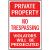 HY-KO HW-45 Parking Sign, Rectangular, PRIVATE PROPERTY NO TRESPASSING VIOLATORS WILL BE PROSECUTED,