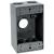 TEDDICO/BWF 1504-1 Outlet Box, 1 -Gang, 4 -Knockout, 4-1/2 in Knockout, Metal, Gray, Powder-Coated