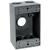 TEDDICO/BWF 1754-1 Outlet Box, 1 -Gang, 4 -Knockout, 4-3/4 in Knockout, Metal, Gray, Powder-Coated