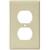 Eaton Wiring Devices 2132V-BOX Receptacle Wallplate, 4-1/2 in L, 2-3/4 in W, 1 -Gang, Thermoset, Ivo - 25 Pack
