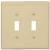 Eaton Wiring Devices PJ2V Wallplate, 4-7/8 in L, 4.94 in W, 2 -Gang, Polycarbonate, Ivory, High-Glos