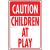 HY-KO HW-7 Traffic Sign, Rectangular, CHILDREN AT PLAY, Red Legend, White Background, Aluminum