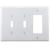 Eaton Wiring Devices PJ226W Combination Wallplate, 4-7/8 in L, 6-3/4 in W, 3 -Gang, Polycarbonate, W