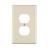 Leviton PJ8-W Receptacle Wallplate, 4-7/8 in L, 3-1/8 in W, Midway, 1 -Gang, Nylon, White, Surface M