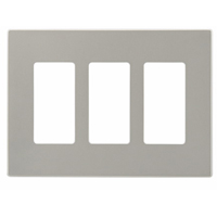 Eaton Wiring Devices Aspire 9523SG Wallplate, 6-7/8 in L, 4-7/8 in W, 3 -Gang, Polycarbonate, Silver