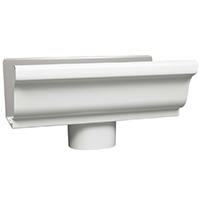 Amerimax 27080 Gutter End with Drop, 5 in L, 3 in W, Aluminum, White