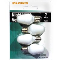 Sylvania 13544 Incandescent Lamp, 7 W, Candelabra E12 Lamp Base, 2850 K Color Temp, 3000 hr Average  - 12 Pack