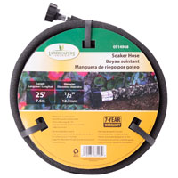 Landscapers Select P174-161101 Soaker Hose, 25 ft L, Plastic Male and Female Couplings, Rubber, Blac
