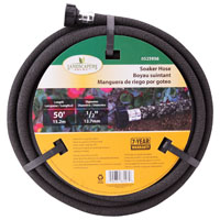 Landscapers Select P174-161102 Soaker Hose, 50 ft L, Plastic Male and Female Couplings, Rubber, Blac