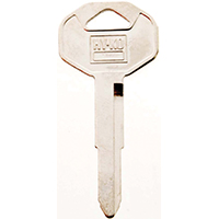 HY-KO 11010DC3 Key Blank, Brass, Nickel, For: Chrysler, Dodge, Eagle, Jeep, Plymouth Vehicles - 10 Pack