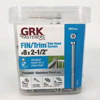 GRK Fasteners PHEINOX Series 36730 Screw, #8 Thread, 2-1/2 in L, Round Head, Star Drive, Stainless S