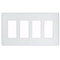 Eaton Wiring Devices Aspire 9524SG Wallplate, 8-1/2 in L, 4-7/8 in W, 4 -Gang, Polycarbonate, Silver