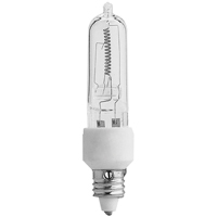 Feit Electric BPQ150/CL/MC/CAN Halogen Bulb, 150 W, Mini Candelabra Lamp Base, T4 Lamp, Clear Light - 6 Pack