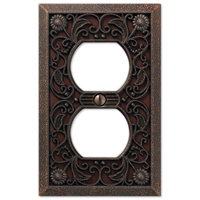 Amerelle 65DDB Wallplate, 4-1/2 in L, 2-13/16 in W, 1 -Gang, Metal, Aged Bronze - 4 Pack