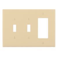 Eaton Wiring Devices PJ226V Combination Wallplate, 4-7/8 in L, 6-3/4 in W, 3 -Gang, Polycarbonate, I