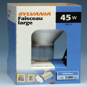 Sylvania 15103 Incandescent Lamp, 45 W, BR30 Lamp, Medium Lamp Base, 350 Lumens, 2850 K Color Temp - 6 Pack