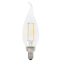 Sylvania 40854 Natural LED Bulb, Decorative, B10 Bent Tip Lamp, 25 W Equivalent, E12 Lamp Base, Dimm