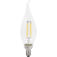 Sylvania 40791 Natural LED Bulb, Decorative, B10 Bent Tip Lamp, 40 W Equivalent, E12 Lamp Base, Dimm
