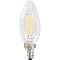 Sylvania 40794 Natural LED Bulb, Decorative, B10 Blunt Tip Lamp, 40 W Equivalent, E12 Lamp Base, Dim