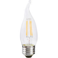 Sylvania 40756 Natural LED Bulb, Decorative, B10 Bent Tip Lamp, 40 W Equivalent, E26 Lamp Base, Dimm