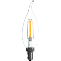 Sylvania 40757 Natural LED Bulb, Decorative, B10 Bent Tip Lamp, 60 W Equivalent, E12 Lamp Base, Dimm