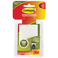 Command 17206-VP Picture Hanging Strip, Foam, White