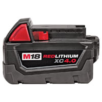 Milwaukee 48-11-1840 Rechargeable Battery Pack, 18 V Battery, 4 Ah