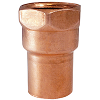 EPC 103R Series 10130138 Reducing Pipe Adapter, 1/2 x 1/4 in, Sweat x FIP, Copper
