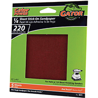 Gator 4072 Sanding Sheet, 4-1/2 in L, 4-1/2 in W, Extra Fine, 220 Grit, Aluminum Oxide Abrasive