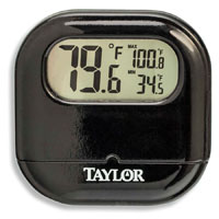 Taylor 1700 Digital Thermometer, -4 to 140 deg F, Plastic Casing
