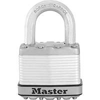 Master Lock Magnum M5XKAD Keyed Padlock, Different Key, 3/8 in Dia Shackle, 1 in H Shackle, Boron Ca