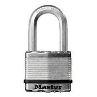 Master Lock Magnum M5BLCDLJHC Padlock, Different Key, 3/8 in Dia Shackle, Boron Carbide Shackle, Ste