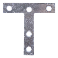 ProSource 22529ZCL T-Plate, 3 in L, 3 in W, 2 mm Thick, Steel, Zinc - 20 Pack