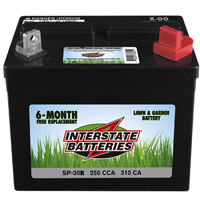 INTERSTATE BATTERIES SP-30R Lawn and Garden Battery, Lead-Acid