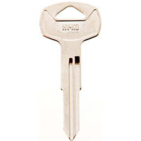 HY-KO 11010DA23 Automotive Key Blank, Brass, Nickel, For: Nissan Vehicle Locks - 10 Pack