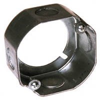 RACO 111 Extension Ring, 1-1/2 in L, 3.165 in W, 4 -Knockout, Steel, Galvanized