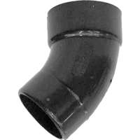 CANPLAS 102401BC Street Pipe Elbow, 1-1/2 in, Spigot x Hub, 45 deg Angle, ABS, Black