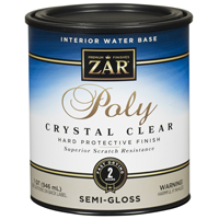 Aqua ZAR 34512 Polyurethane Paint, Semi-Gloss, Liquid, Crystal Clear, 1 qt, Can - 4 Pack