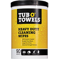 Tub O\'Towels TW90 Heavy-Duty Cleaning Wipes, 12 in L, 10 in W, Light Citrus