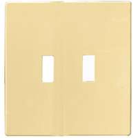 Eaton Wiring Devices PJS2V Wallplate, 4-7/8 in L, 4.94 in W, 2 -Gang, Polycarbonate, Ivory, High-Glo