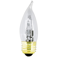 Feit Electric BPQ40EFC/2 Halogen Lamp, 40 W, Medium E26 Lamp Base, Flame Tip Lamp, 600 Lumens, 3000