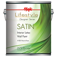 Majic Paints 8-1824-1 Wall Paint, Satin, Satin Neutral Base, 1 gal Can - 4 Pack