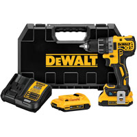 DeWALT Tool Connect DCD797D2 Compact Hammer Drill Kit, Battery Included, 20 V, 2 Ah, 1/2 in Chuck, K