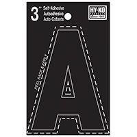 HY-KO 30400 Series 30411 Die-Cut Letter, Character: A, 3 in H Character, Black Character, Vinyl - 10 Pack