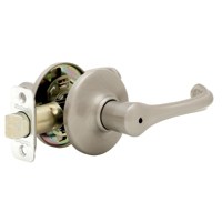 Kwikset 300DNL 15 CP RCL Privacy Lever, 3-3/4 in L Lever, Satin Nickel