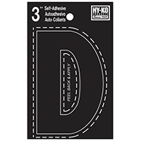 HY-KO 30400 Series 30414 Die-Cut Letter, Character: D, 3 in H Character, Black Character, Vinyl - 10 Pack