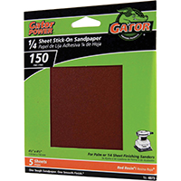 Gator 4073 Sanding Sheet, 4-1/2 in L, 4-1/2 in W, Fine, 150 Grit, Aluminum Oxide Abrasive