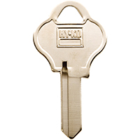 HY-KO 11010PA1 Key Blank, Brass, Nickel, For: Pado Cabinet, House Locks and Padlocks - 10 Pack