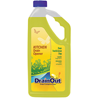 Drain OUT DOK0632N Drain Opener, Liquid, Yellow, Citrus, 32 oz Bottle - 6 Pack